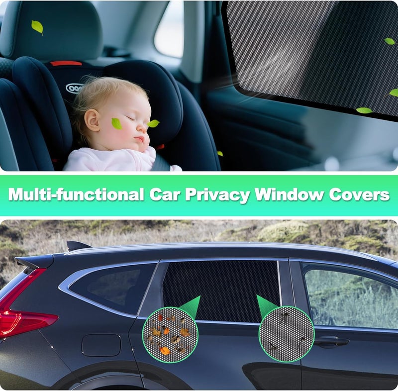 KOCZIL Car Window Shades for 2017-2022 CRV - Rear Side Window Sun Shade for Baby, Breathable Mesh Car Privacy Window Covers, UV Protection and Heat Insulation for Road Trips, Napping, Camping (2 PCS) - Image 4